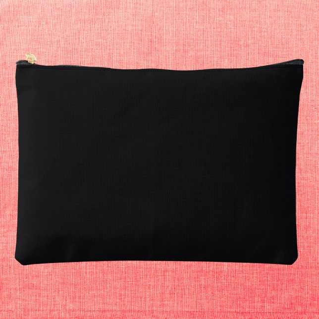 Jet Black Solid Color Accessory Pouch (Creator Uploaded)