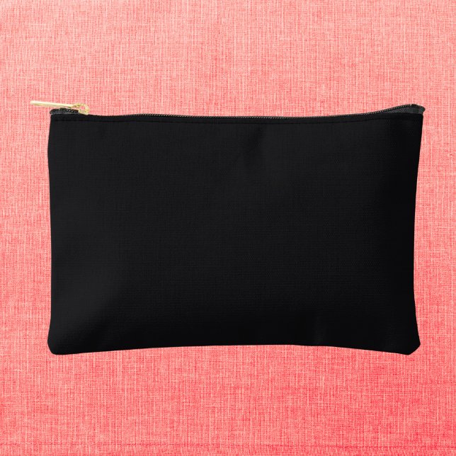 Jet Black Solid Color Accessory Pouch (Creator Uploaded)