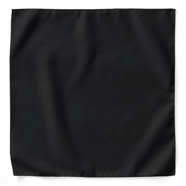 Jet Black Solid Color Bandana (Front)