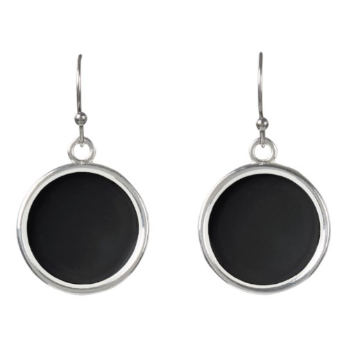 Jet Black Solid Color Earrings