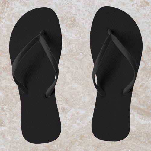 Jet Black Solid Color Flip Flops