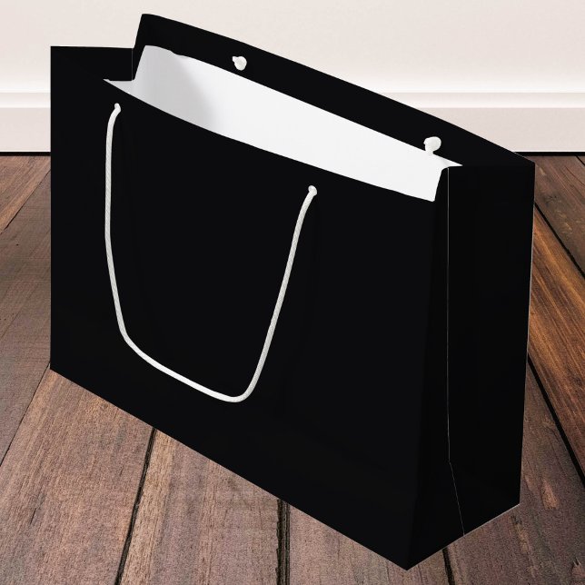 Jet Black Solid Color Large Gift Bag (Creator Uploaded)