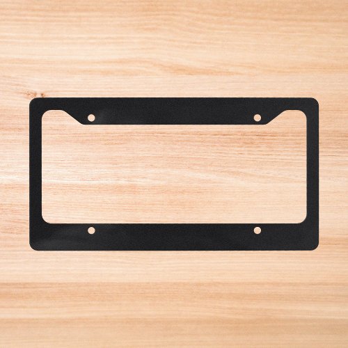 Jet Black Solid Color License Plate Frame