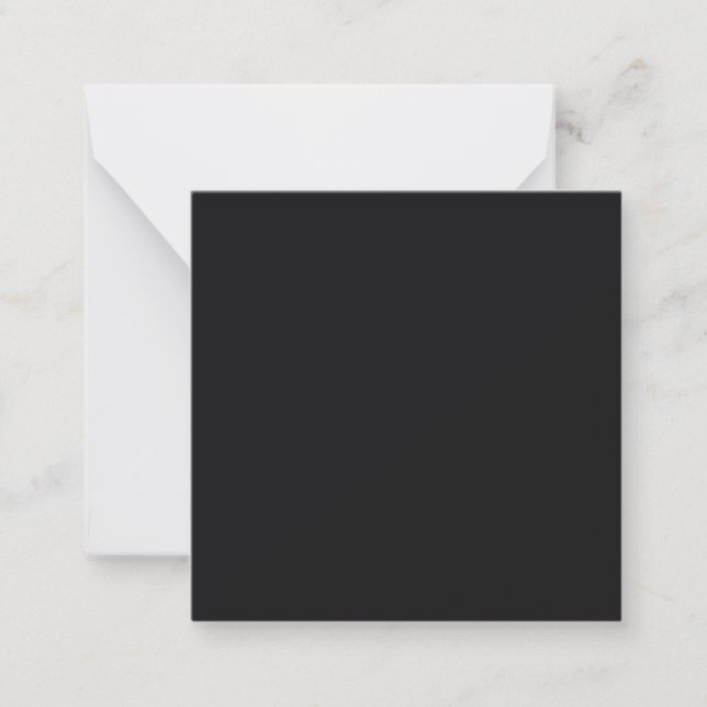 Jet Black Solid Color Note Card (Front)
