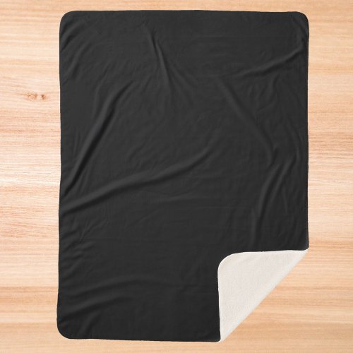 Jet Black Solid Color Sherpa Blanket