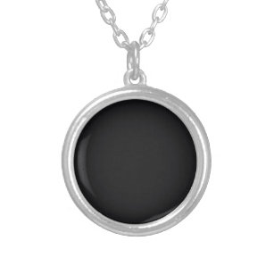 Jet Black Solid Color Silver Plated Necklace