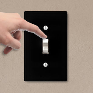 Jet Black Solid Color Simple Minimalist Light Switch Cover