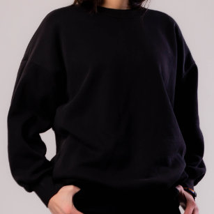 Jet Black Solid Color Simple Minimalist Sweatshirt