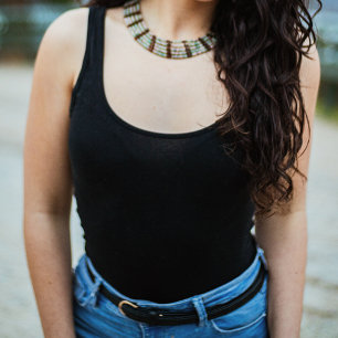 Jet Black Solid Color Simple Minimalist Tank Top