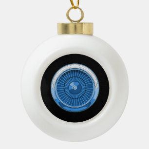 Jet Engine Ceramic Ball Christmas Ornament