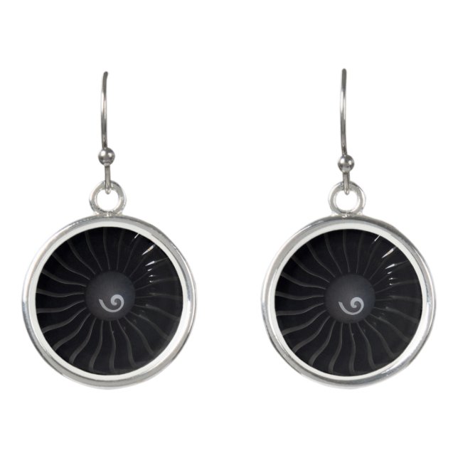 Jet Engine Drop Earrings (Front)