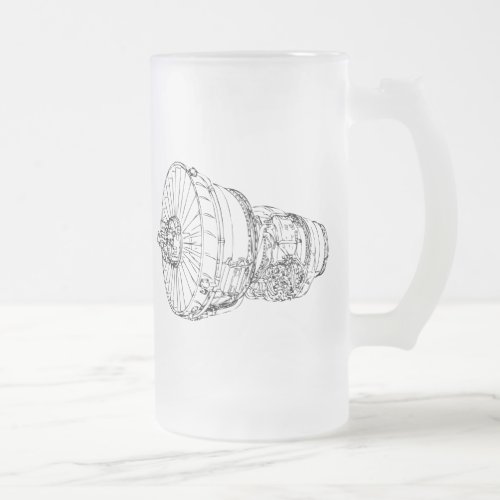 Jet engine frosted glass beer mug