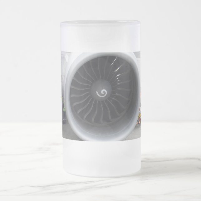Jet Engine Frosted Glass Mug (Center)