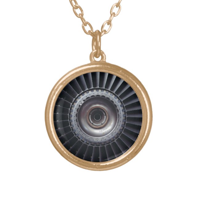 Jet Engine Gold Plated Necklace (Front)