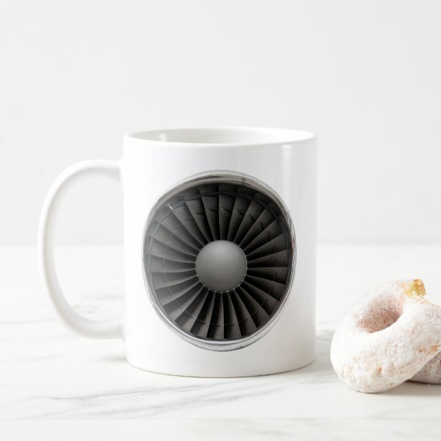 Jet Engine Turbine Fan Coffee Mug (With Donut)