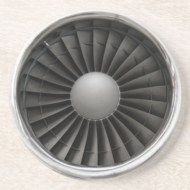 Jet Engine Turbine Fan Sandstone Coaster (Front)