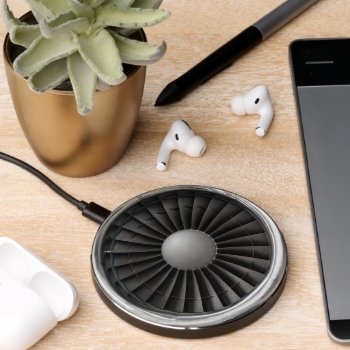 Jet Engine Turbine Fan Wireless Charger by GigaPacket at Zazzle