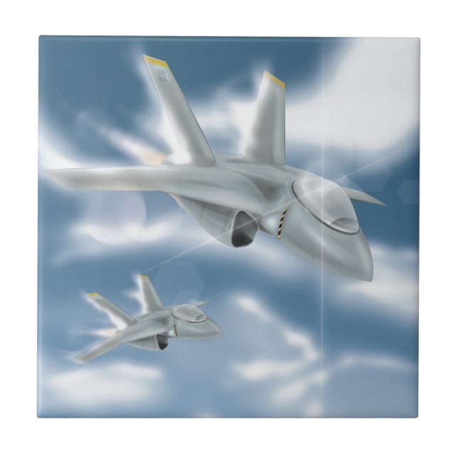 Jet Fighter Aircraft Ceramic Tile (Front)