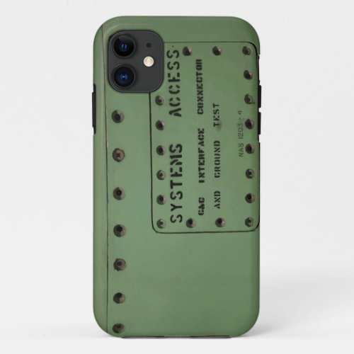 Jet fighter aircraft fuselage Systems access iPhone 11 Case