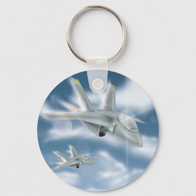 Jet Fighter Aircraft Keychain (Front)