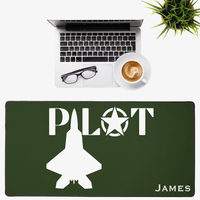 Jet Fighter Airplane Pilot Military Naval Aviator  Desk Mat (Creator Uploaded)