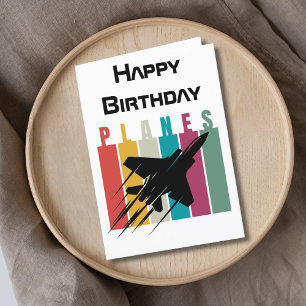 Jet Fighter Airplane Retro Aviation Pilot Birthday Holiday Card