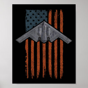 Jet Fighter And B-2 Spirit Bomber Patriotic Art 4t Poster