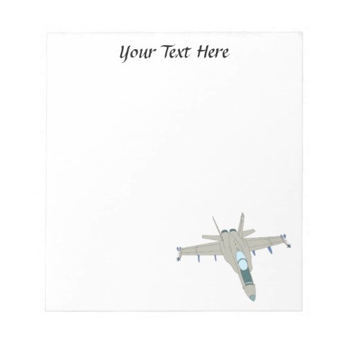 Jet Fighter F18 Hornet Design Notepad