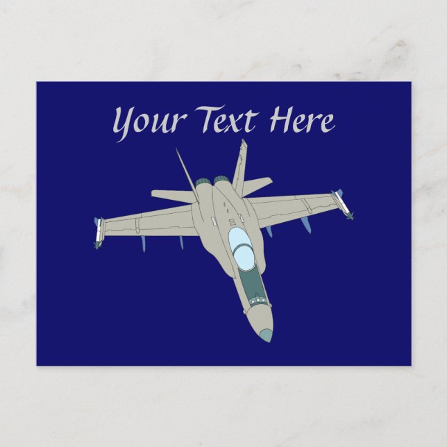 Jet Fighter F18 Hornet Design Postcard (Front)