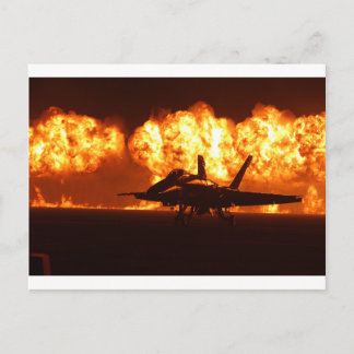 Jet Fighter Flames Postcard