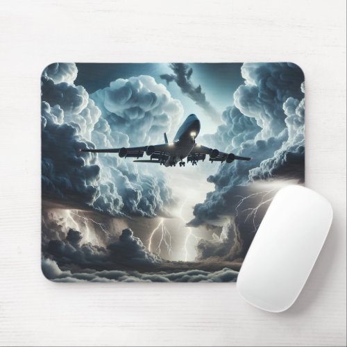 Jet Flying Through a Storm  Mouse Pad
