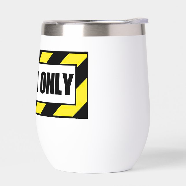 Jet Fuel Only Aviation Decal Thermal Wine Tumbler (Left)