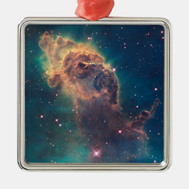 Jet in Carina Nebula Postcard Metal Ornament (Front)