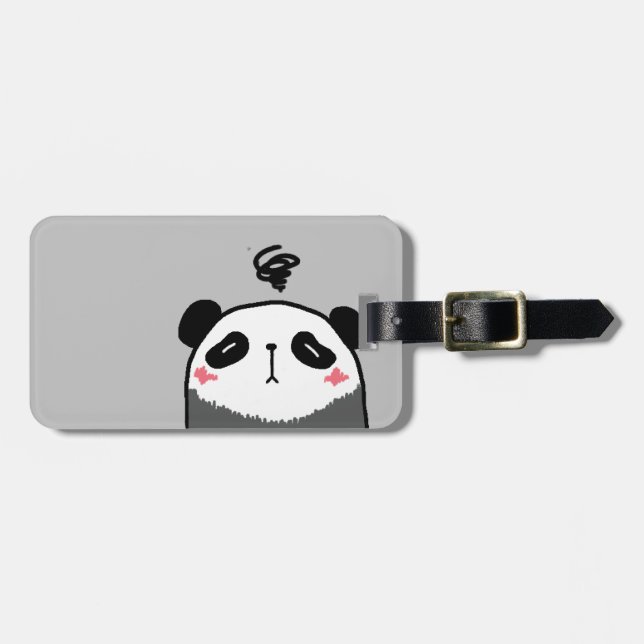 Jet Lag Panda Luggage Tag (Front Horizontal)