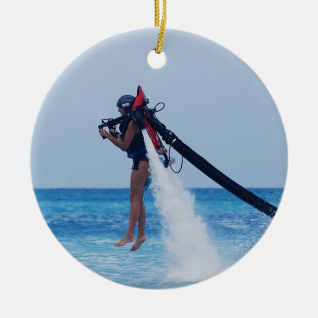 Jet Pack Ceramic Ornament (Front)