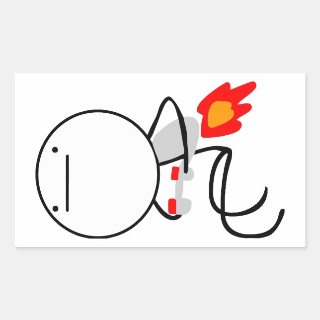 Jet Pack Guy Rectangular Sticker (Front)