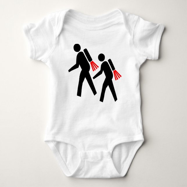 Jet Pack Hikers of the Future Baby Bodysuit (Front)