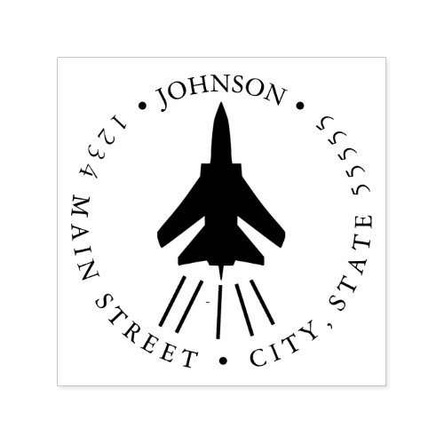 Jet Pilot Silhouette Return Label Self_inking Stamp