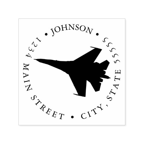 Jet Pilot Silhouette Return Label Self_inking Stamp