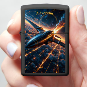Jet Pilot's Fiery Cloud Commander Gift Zippo Lighter