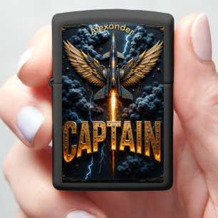 Jet Pilot's Gilded Aerial Commander Gift Zippo Lighter