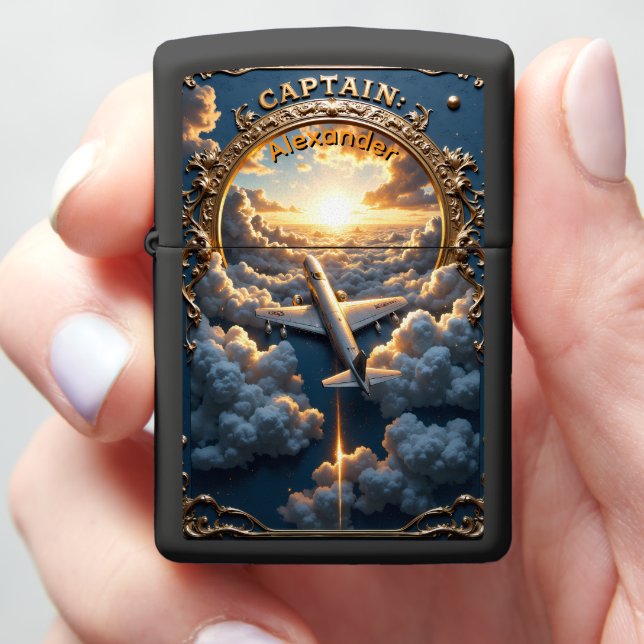 Jet Pilot's Horizon Commander Keepsake Gift Zippo Lighter (In Hand)