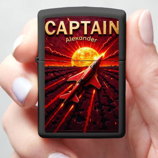 Jet Pilot's Molten Planet Command Gift Zippo Lighter (In Hand)