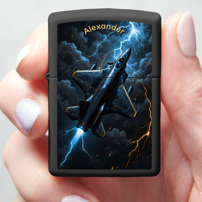 Jet Pilot's Storm Lightning Fury Gift Zippo Lighter (In Hand)