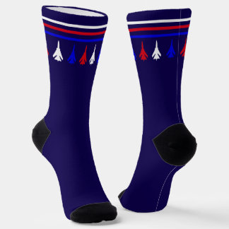 Jet Plane Air Force Red White and Blue Aviation Socks