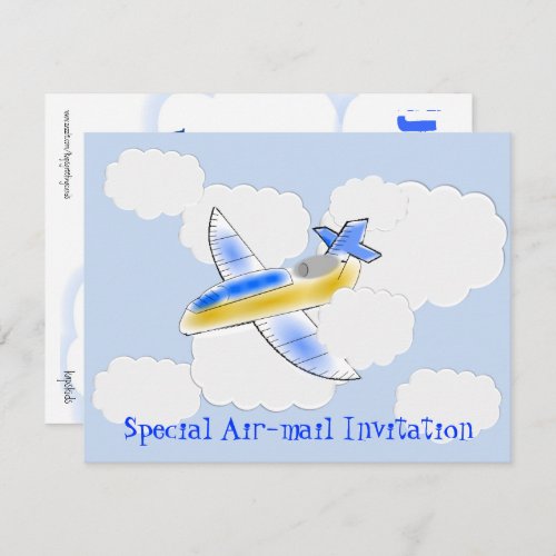 Jet Plane Air Mail Birthday Party change the age Invitation