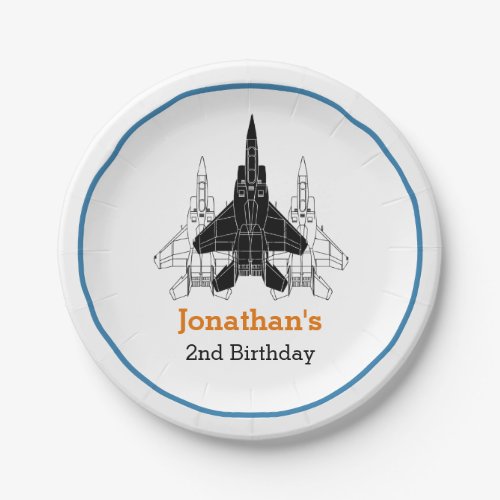 Jet Plane Boy Birthday Personalized Paper Plates