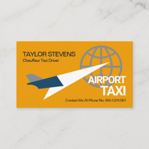 Jet Plane Liftoff Global Transport Airport Taxi Business Card