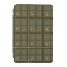 Jet Plane Olive Green Tartan Plaid
