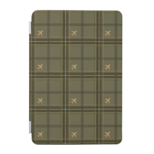 Jet Plane Olive Green Tartan Plaid iPad Mini Cover